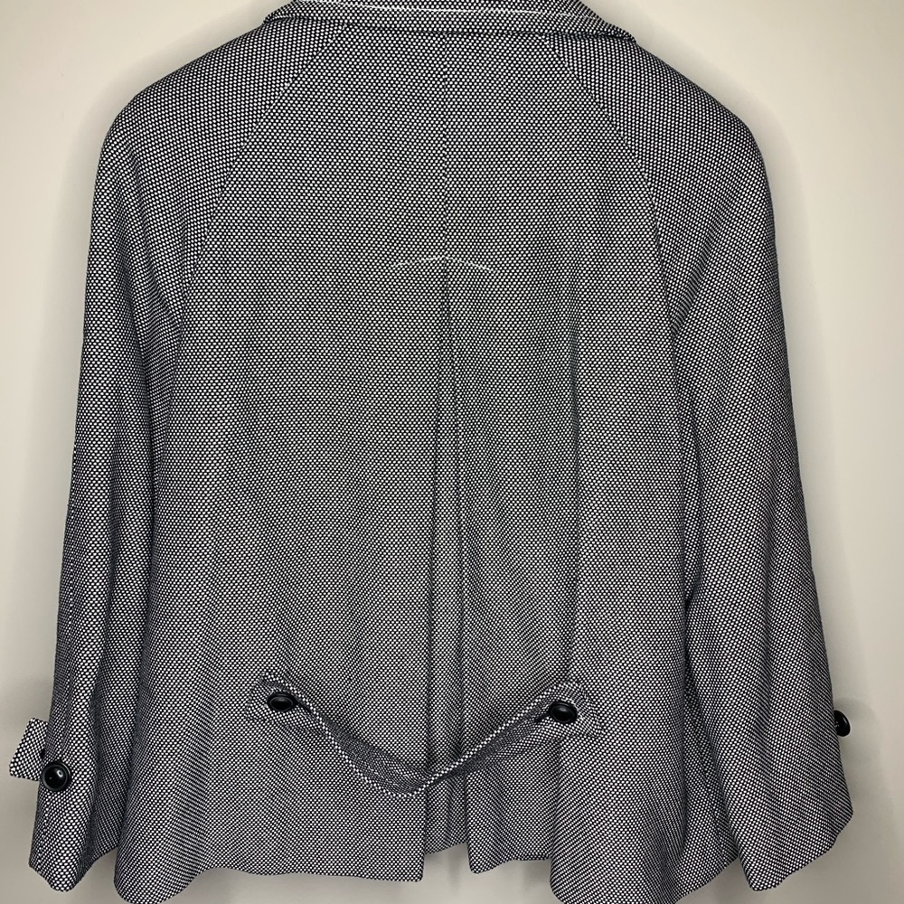 Talbots Black & White Check One Button Jacket 8 - image 5
